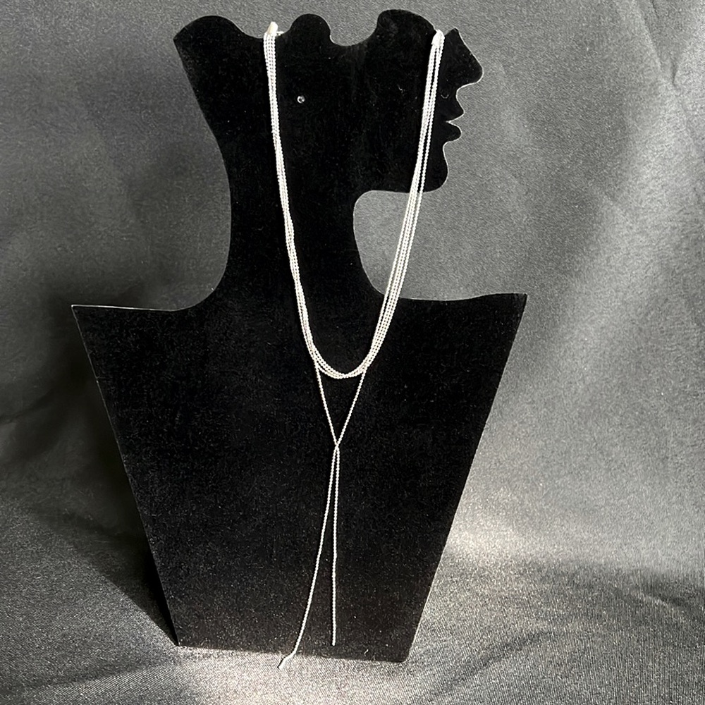 Silver multi strand necklace! Work to evening attire.
